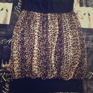 Strapless leopard dress